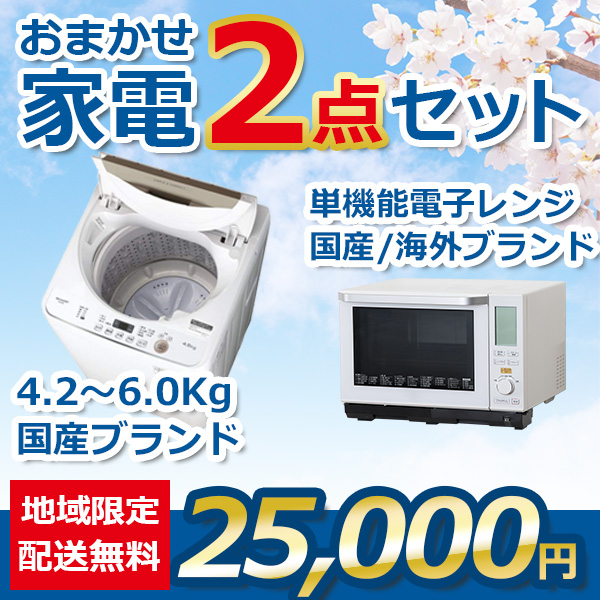 2点セット 18~21年式洗濯機と電子レンジ