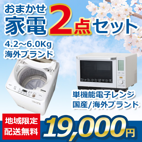 2点セット 16~18年式洗濯機と電子レンジ