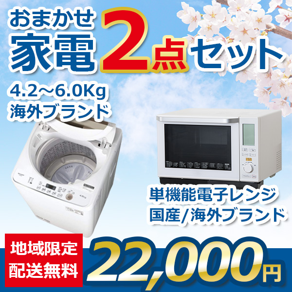 2点セット 18~20年式洗濯機と電子レンジ